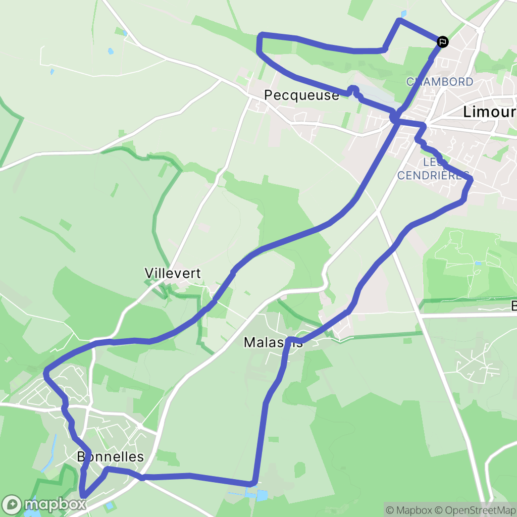 Limours : carte du parcours de randonnée - France