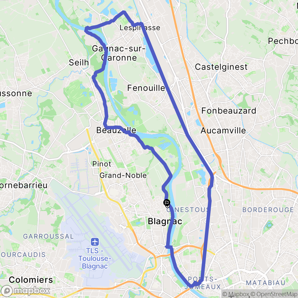 Blagnac : carte du parcours de randonnée - France