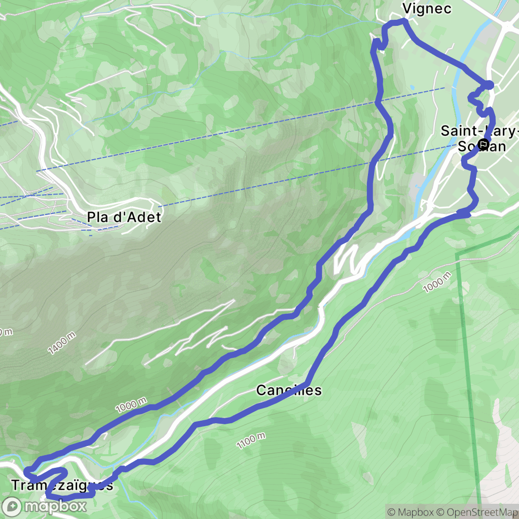 Saint-Lary-Soulan : carte du parcours de randonnée - France