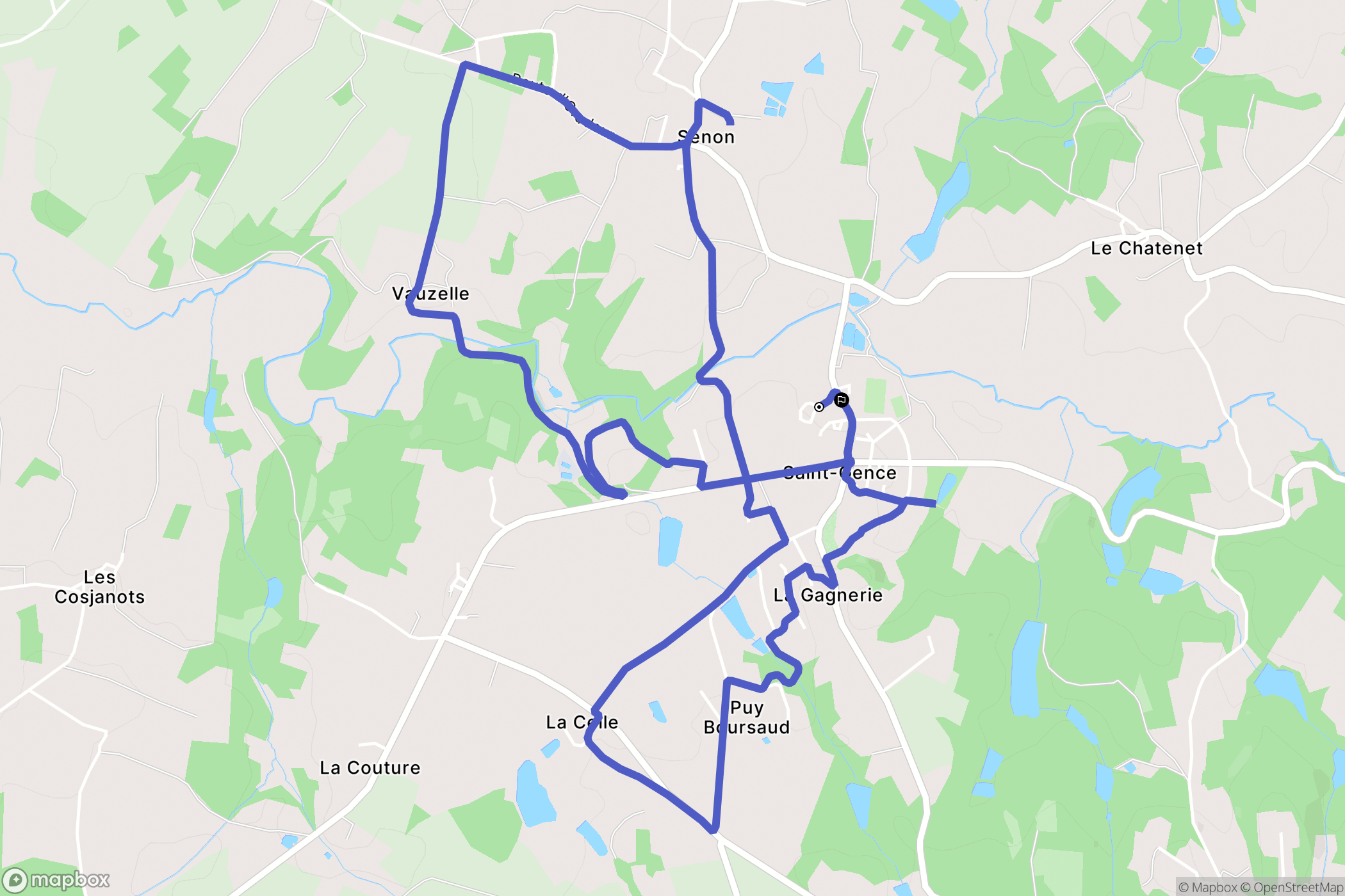 Saint-Gence : carte du parcours de randonnée - France