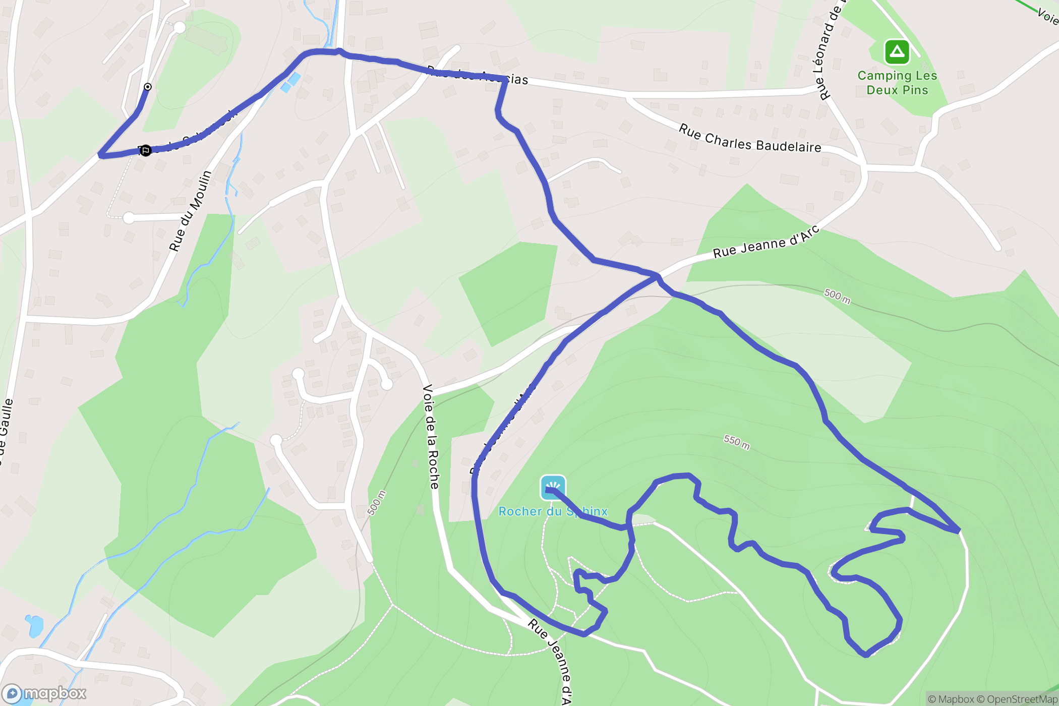 Anould : carte du parcours de randonnée - France