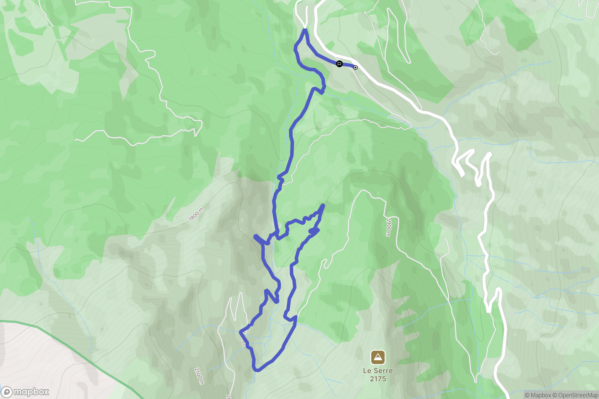 Jausiers : carte du parcours de randonnée - France
