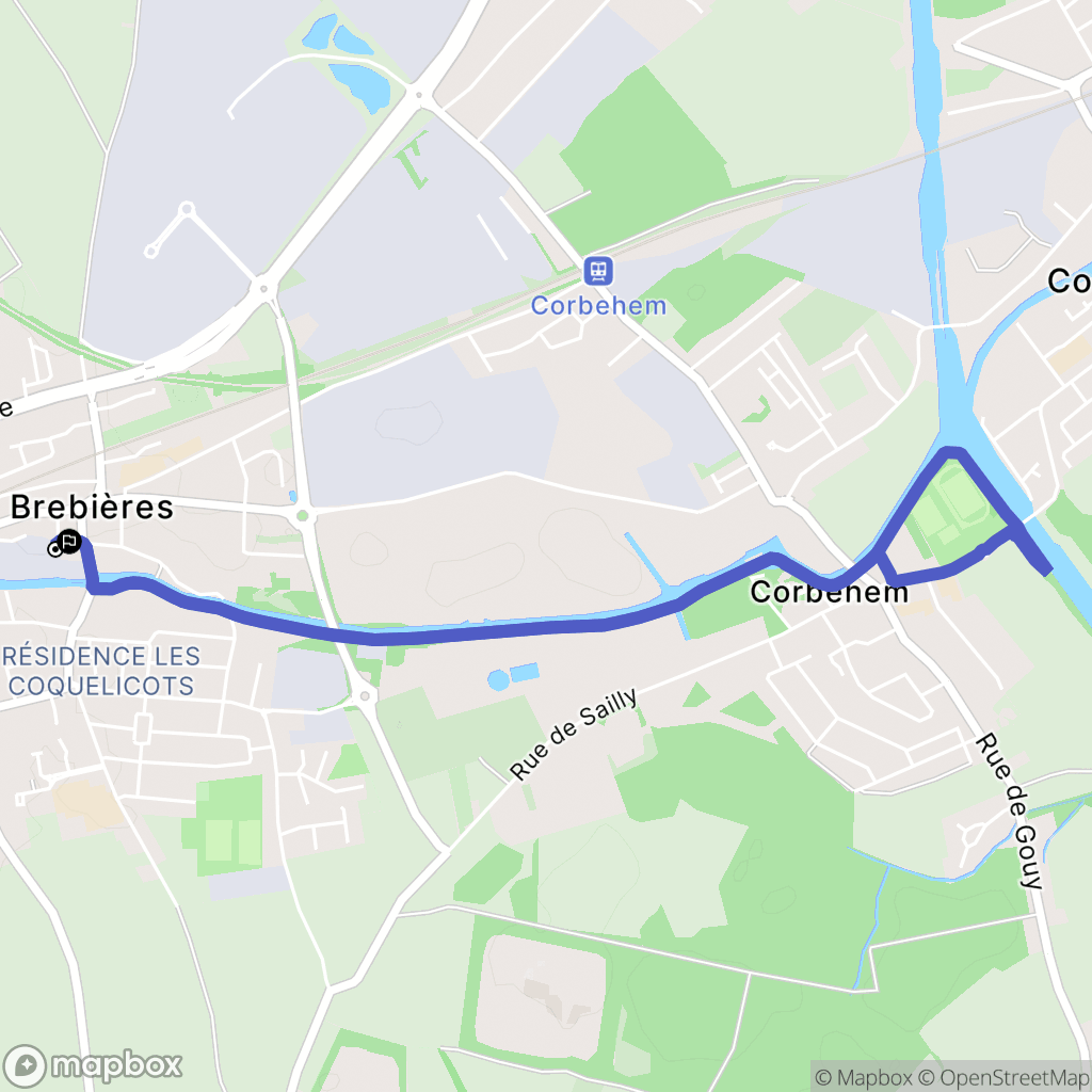 Brebières : carte du parcours de randonnée - France