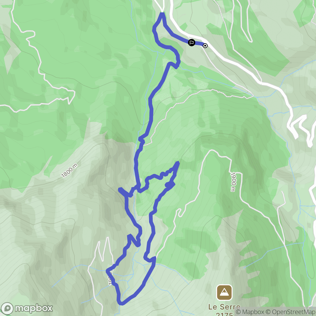 Jausiers : carte du parcours de randonnée - France