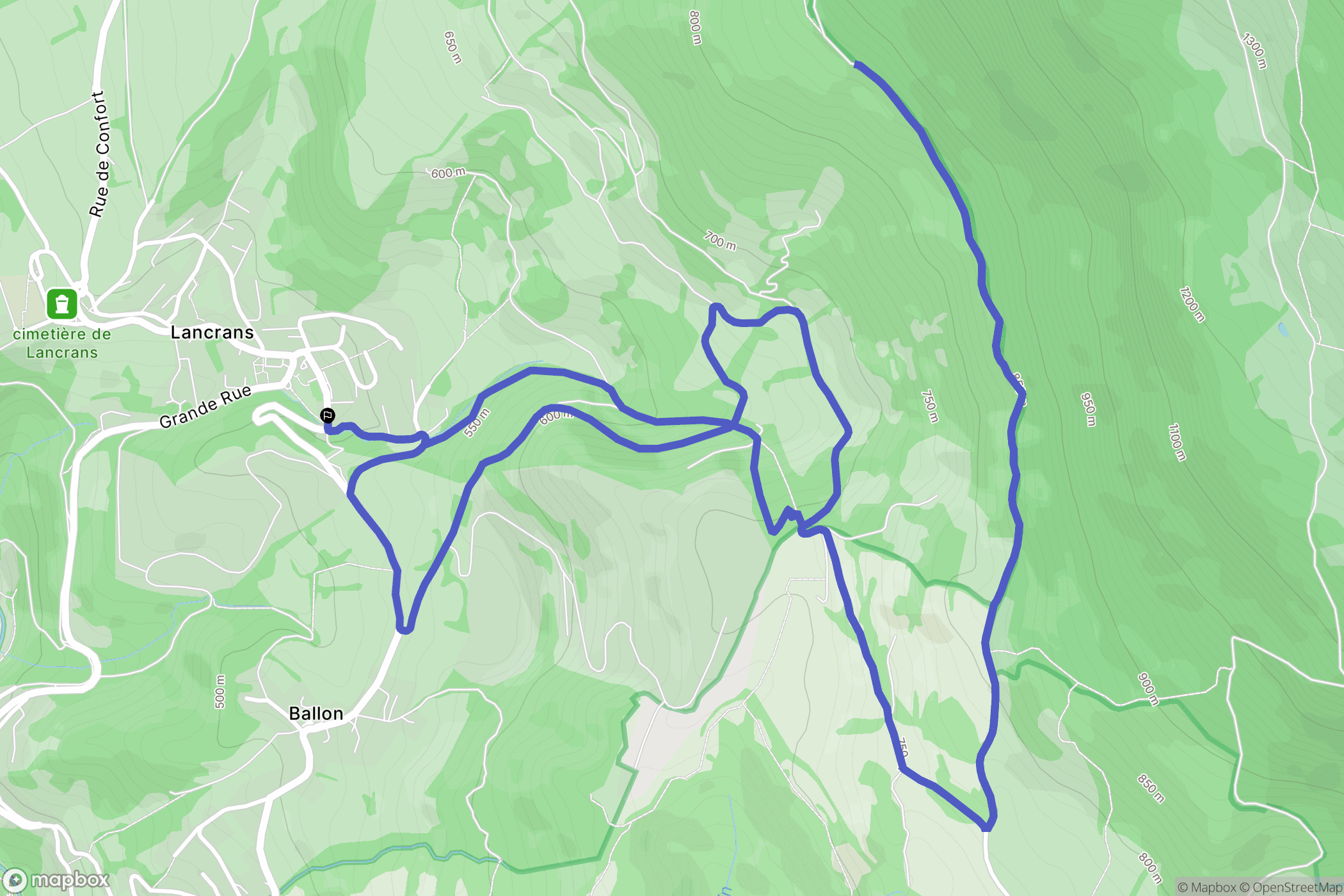 Valserhône : carte du parcours de randonnée - France