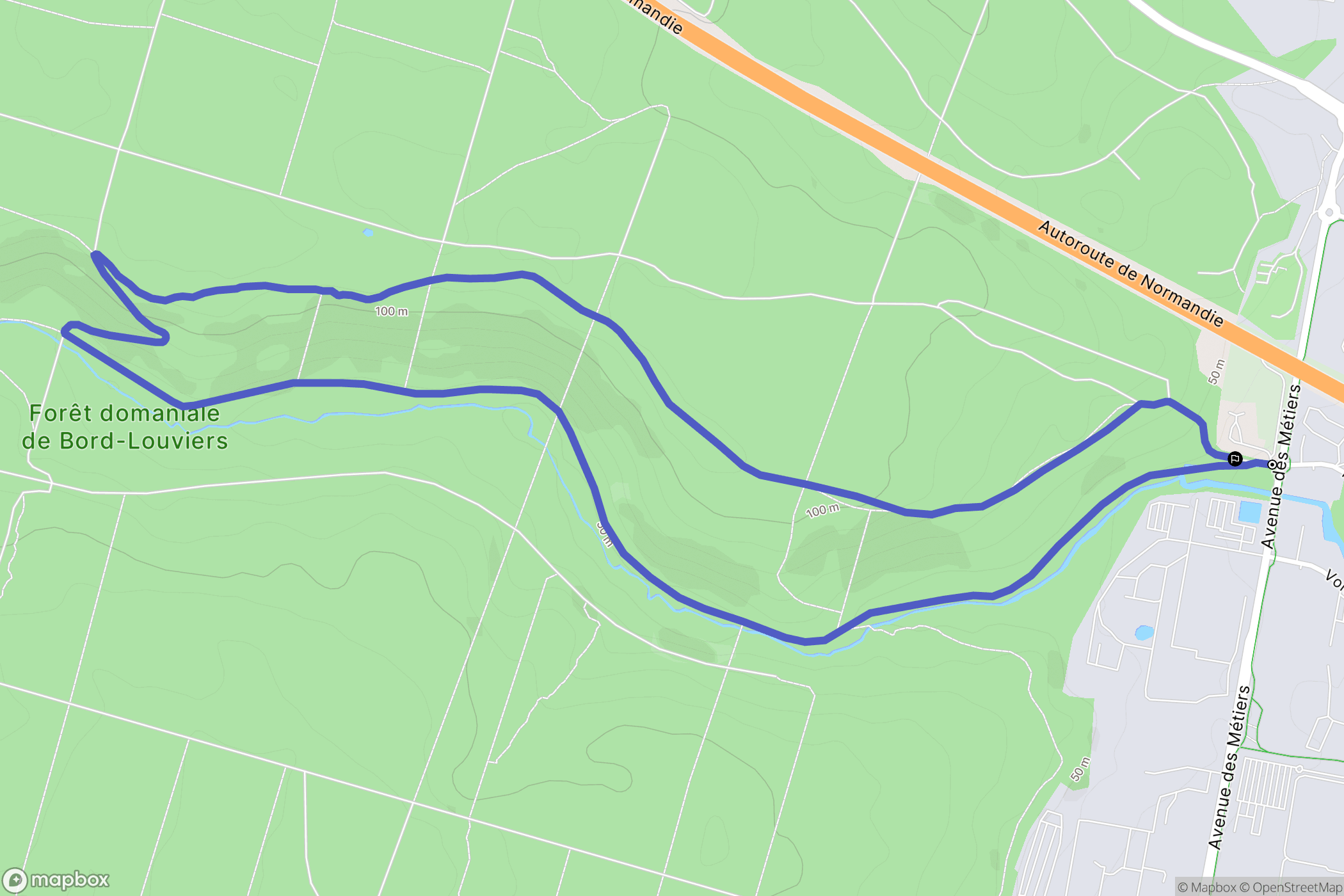 Val-de-Reuil : carte du parcours de randonnée - France