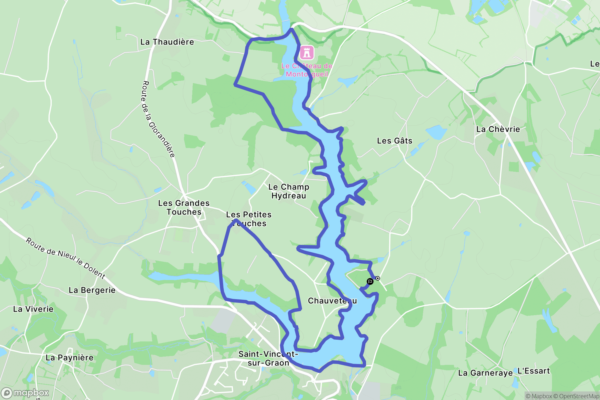 Le Champ-Saint-Père : carte du parcours de randonnée - France