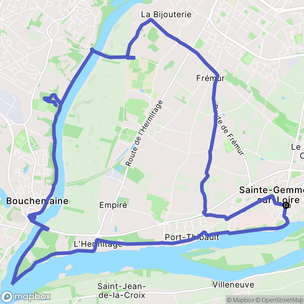 Sainte-Gemmes-sur-Loire : carte du parcours de randonnée - France