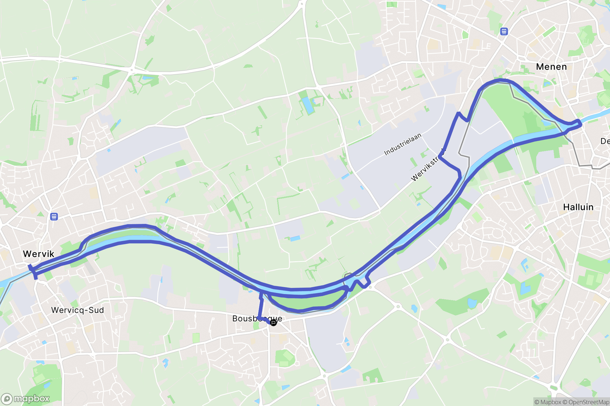 Bousbecque : carte du parcours de randonnée - France