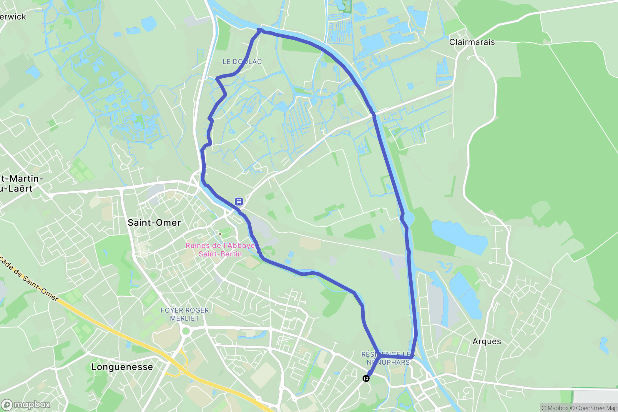 Arques : carte du parcours de randonnée - France
