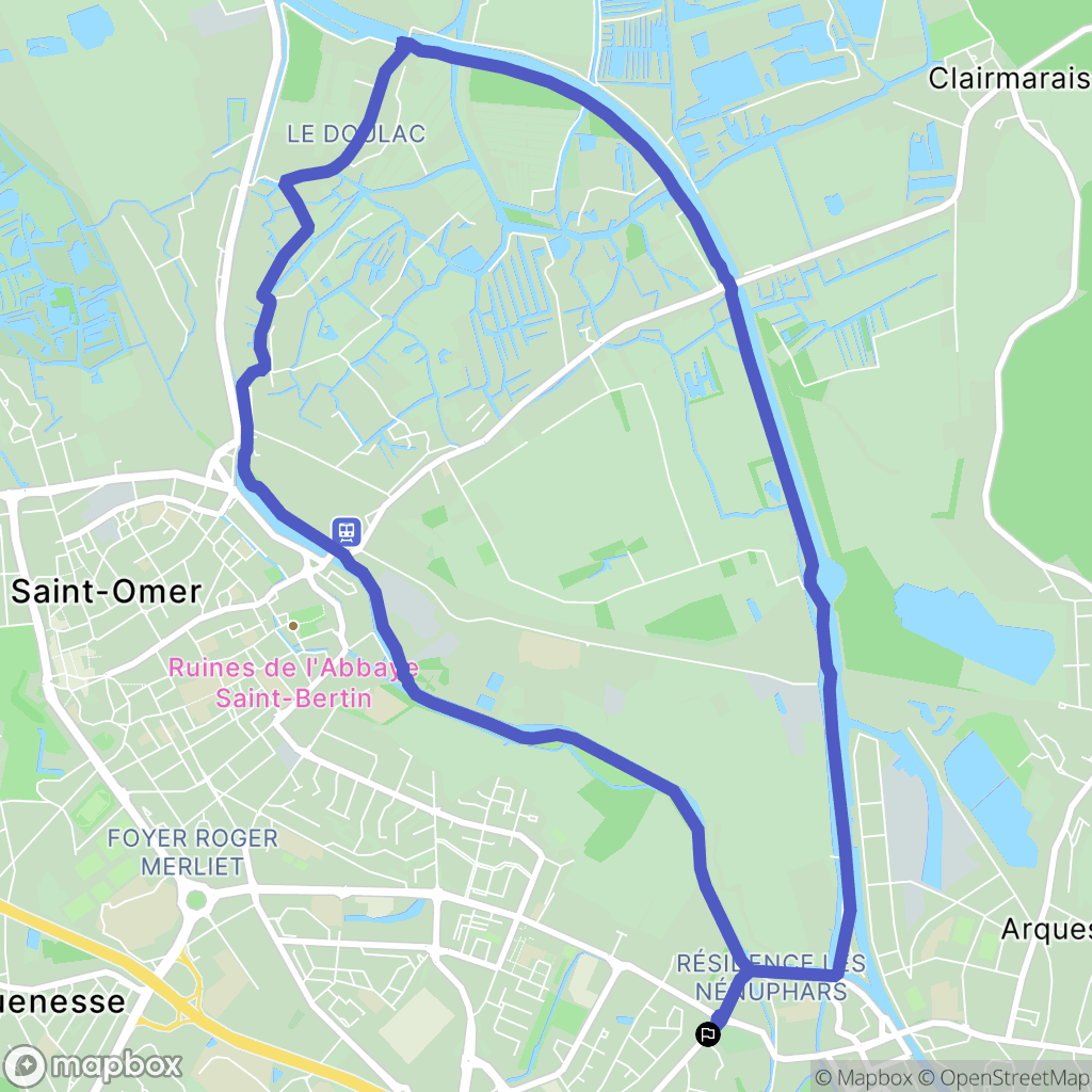 Arques : carte du parcours de randonnée - France