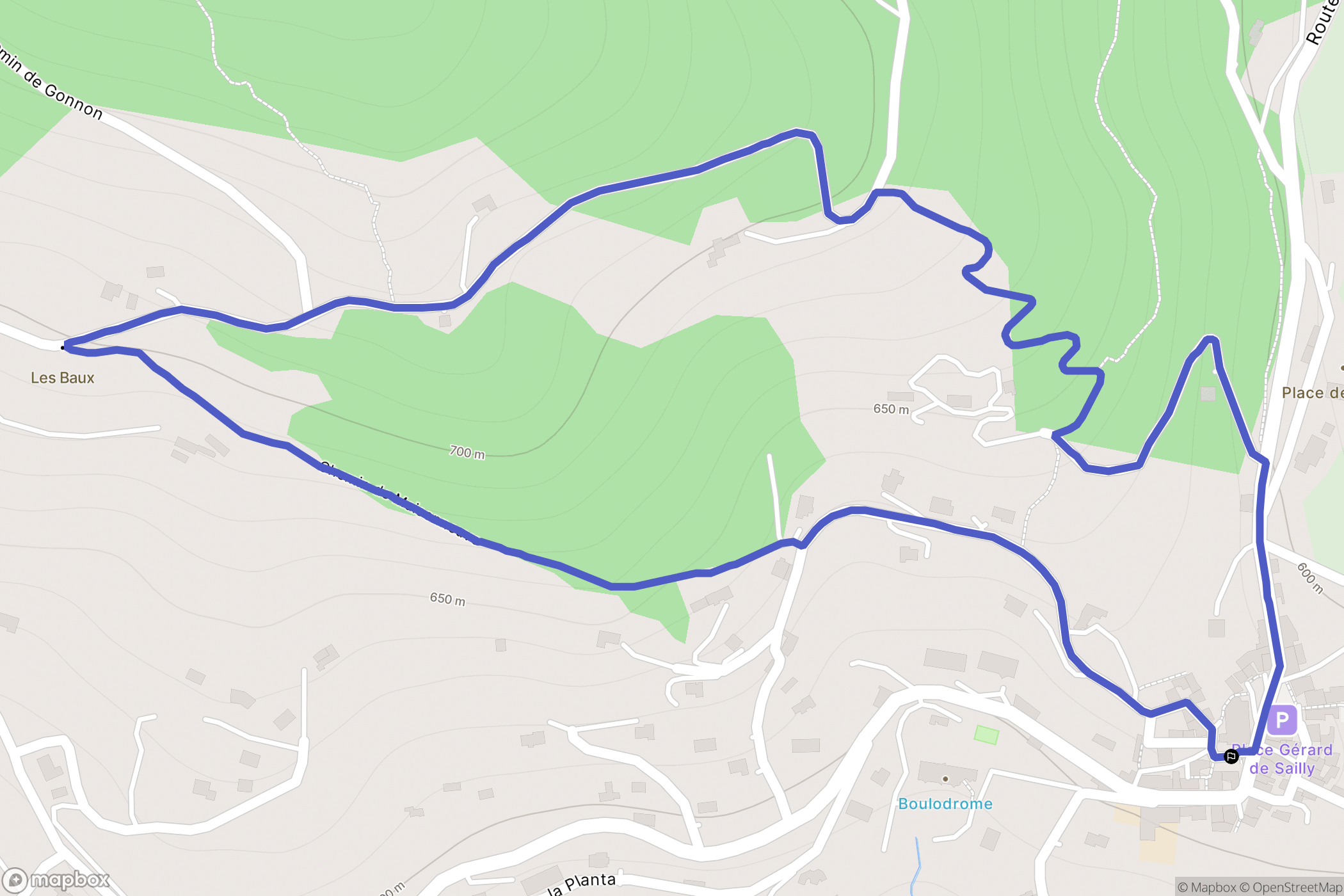 Saint-Victor : carte du parcours de randonnée - France