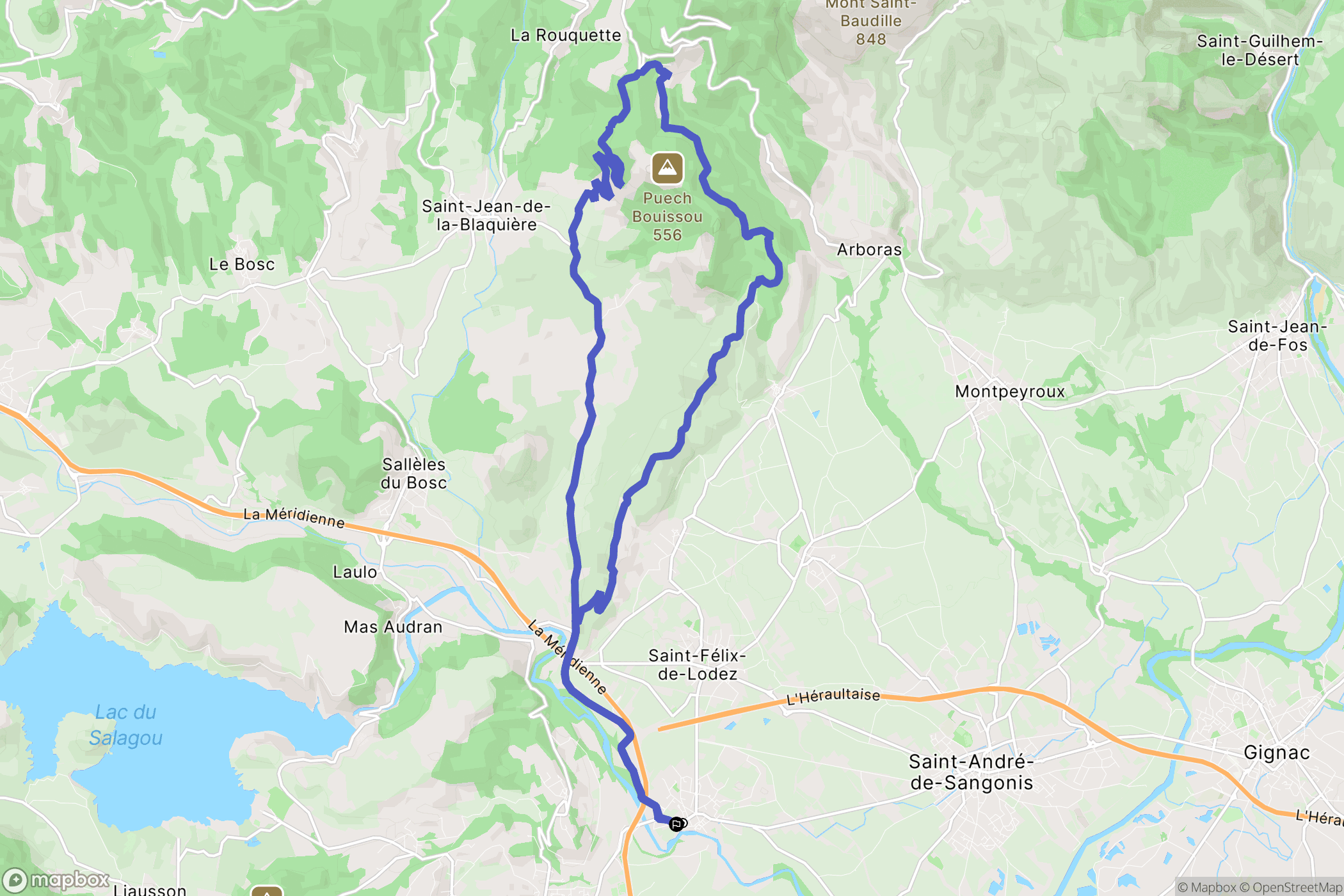 Ceyras : carte du parcours de randonnée - France
