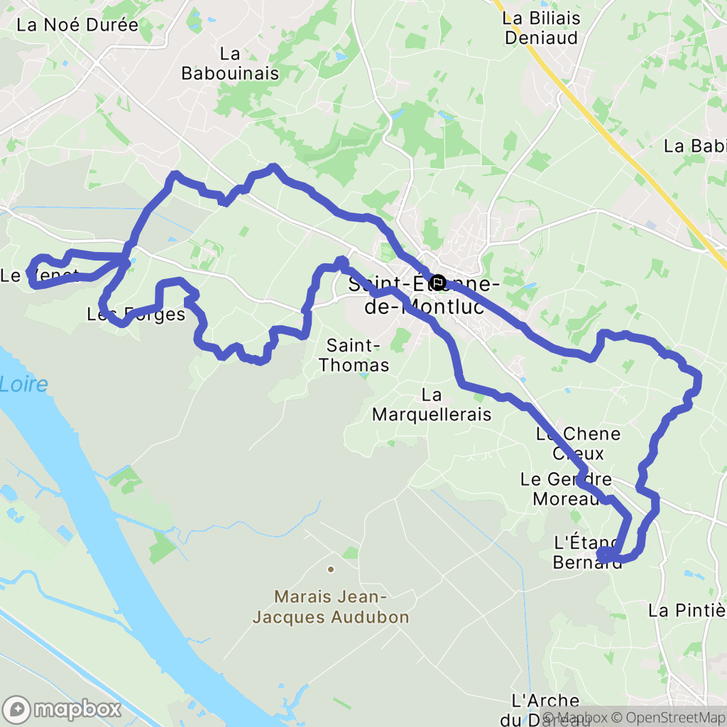 Saint-Étienne-de-Montluc : carte du parcours de randonnée - France