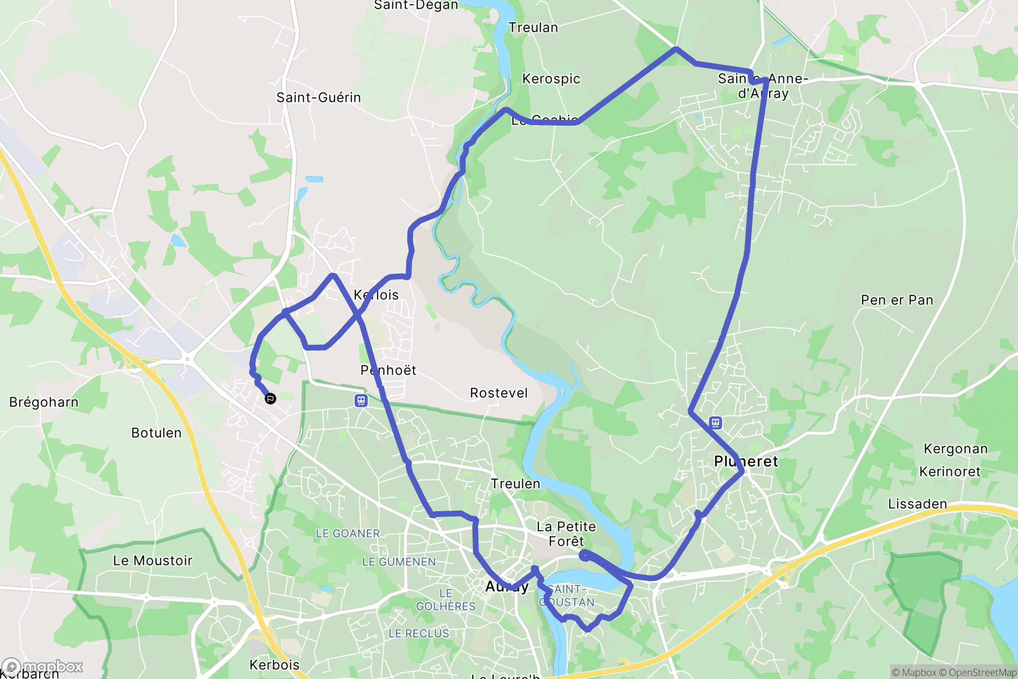 Brech : carte du parcours de randonnée - France