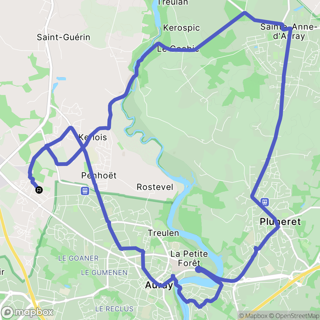 Brech : carte du parcours de randonnée - France