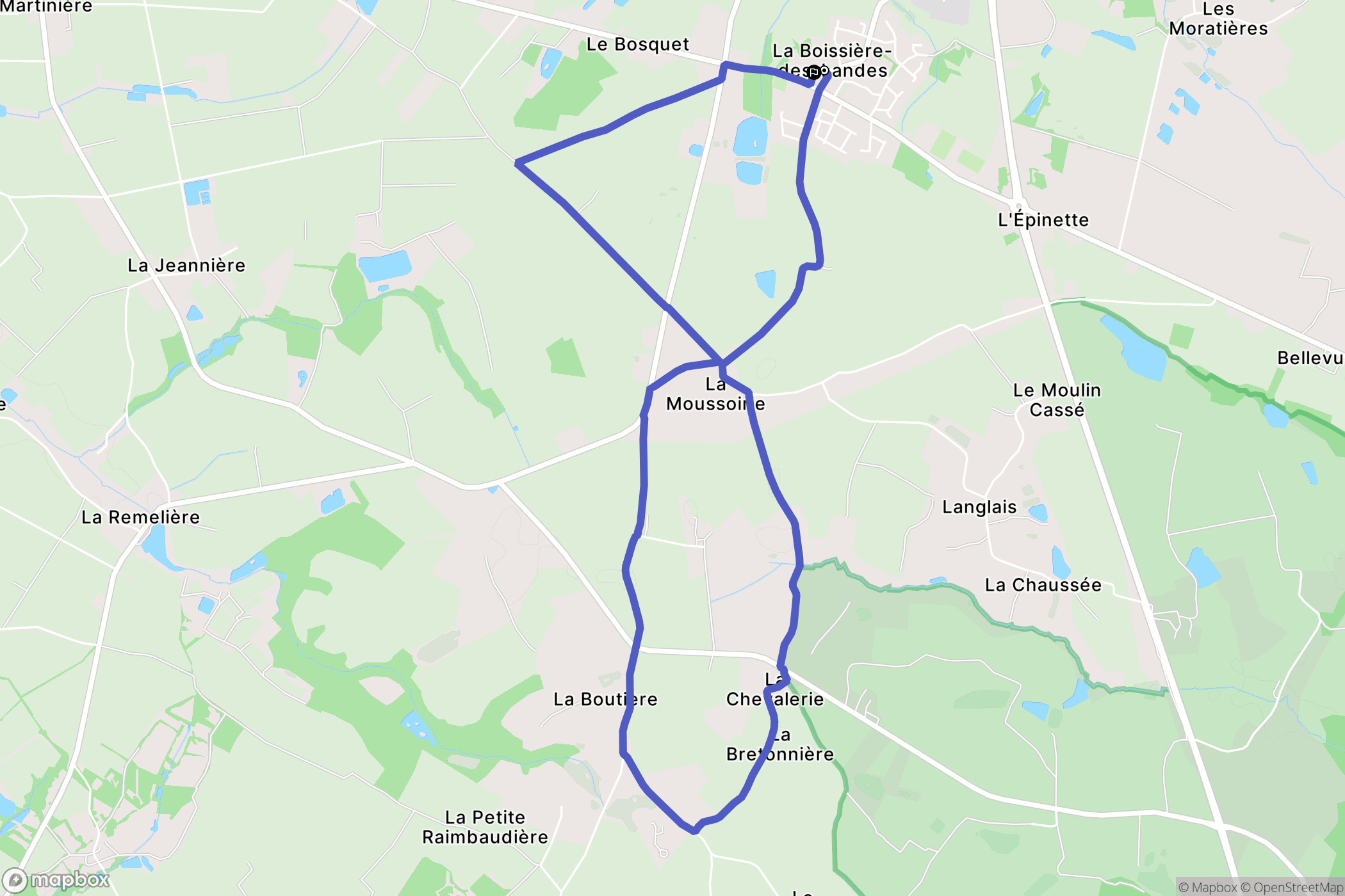 La Boissière-des-Landes : carte du parcours de randonnée - France