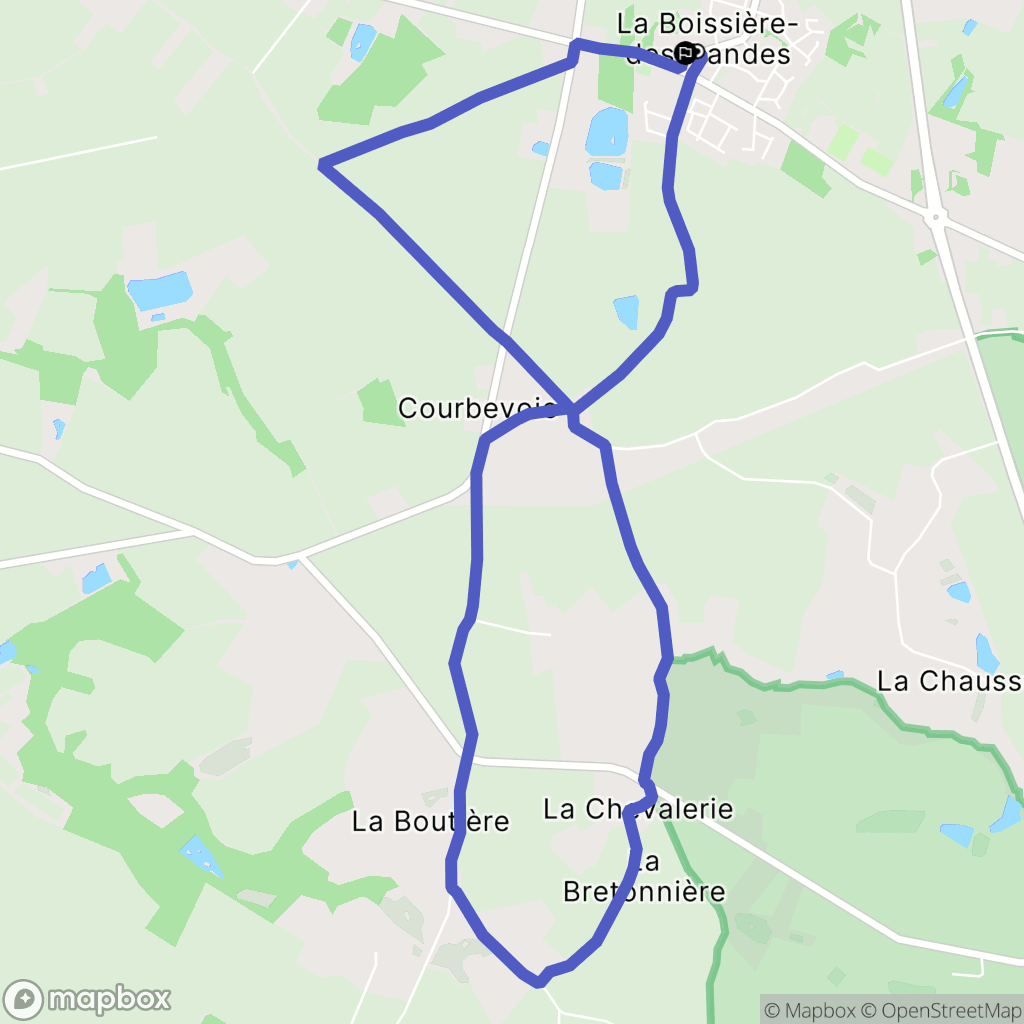 La Boissière-des-Landes : carte du parcours de randonnée - France