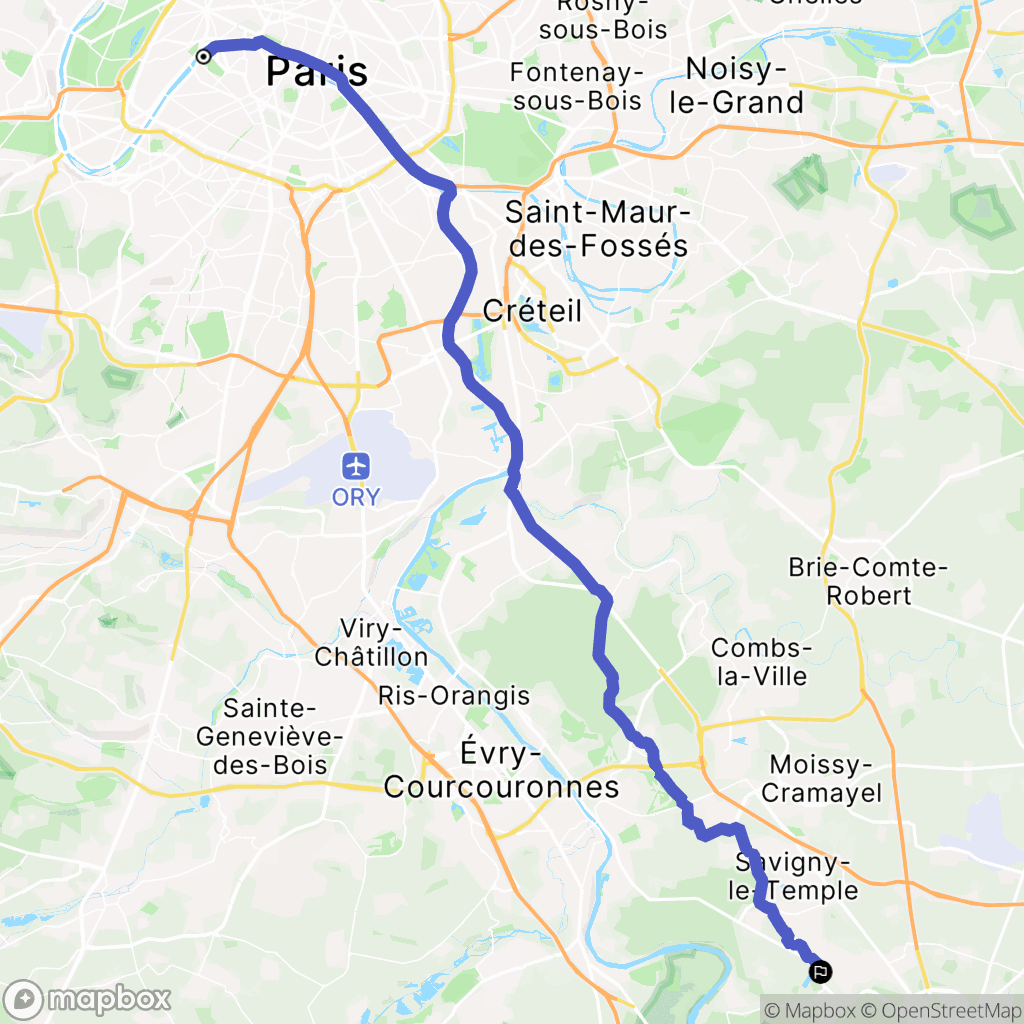 Paris : carte du parcours de randonnée - France