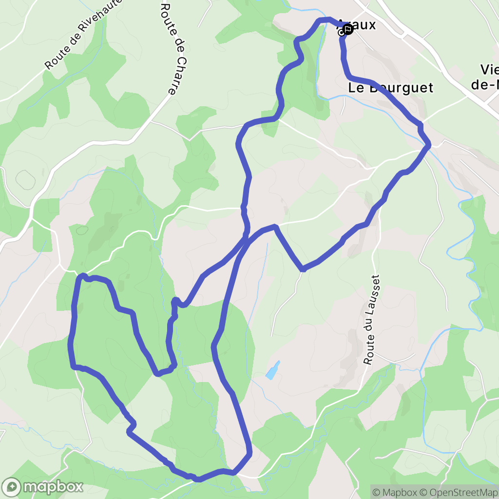 Araux : carte du parcours de randonnée - France