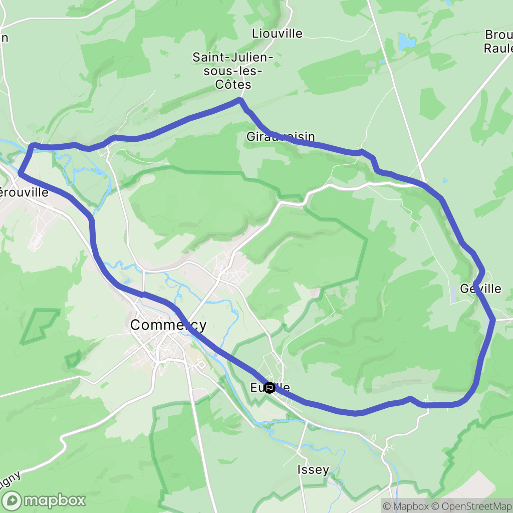 Euville : carte du parcours de randonnée - France