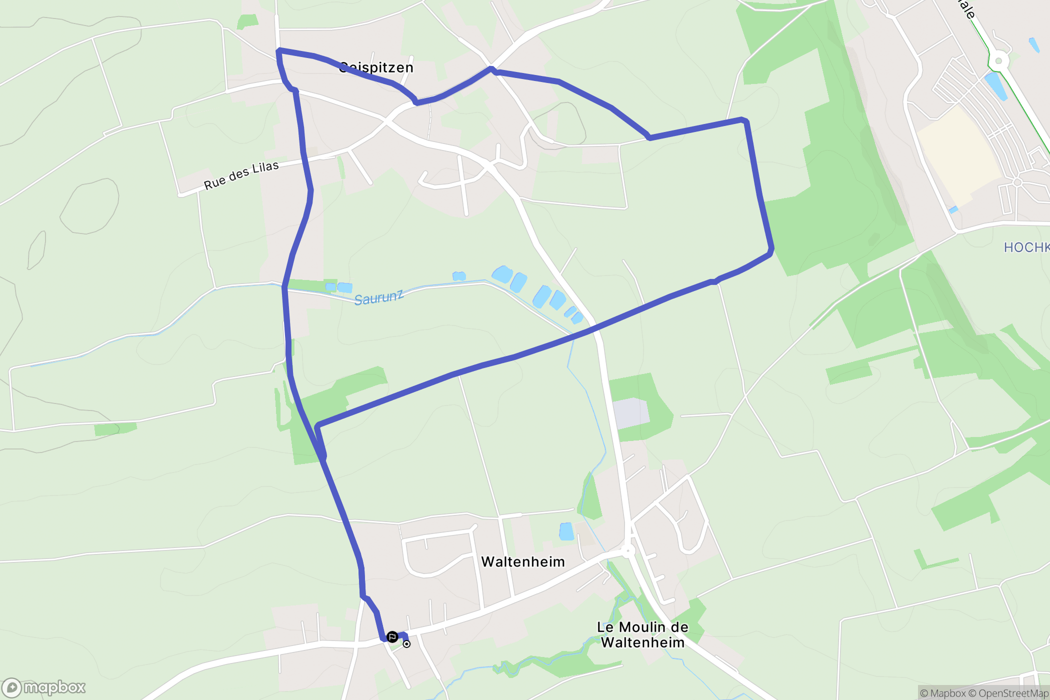Waltenheim : carte du parcours de randonnée - France