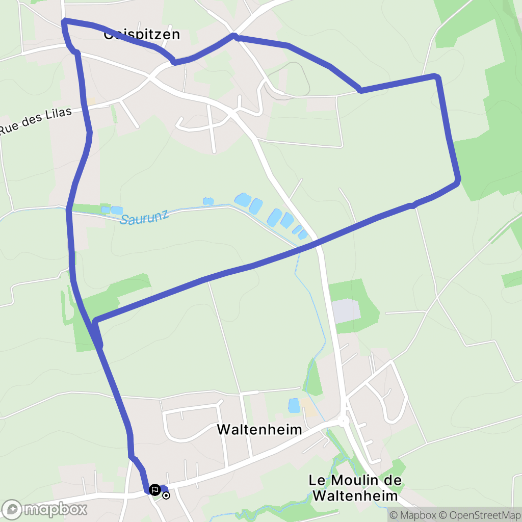 Waltenheim : carte du parcours de randonnée - France