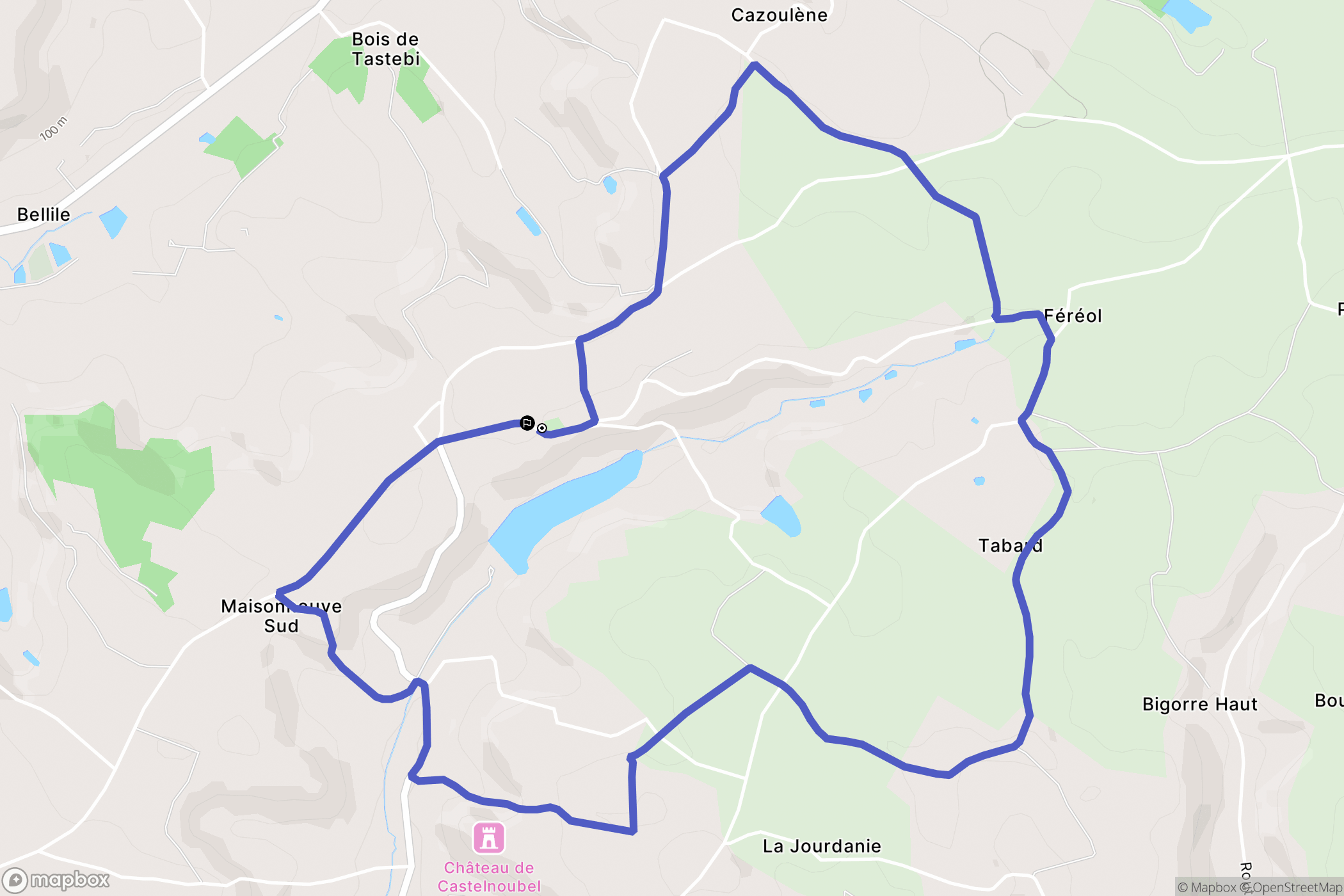 Bon-Encontre : carte du parcours de randonnée - France