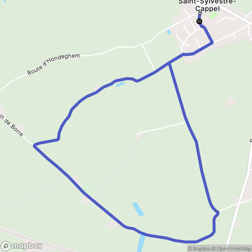Saint-Sylvestre-Cappel : carte du parcours de randonnée - France