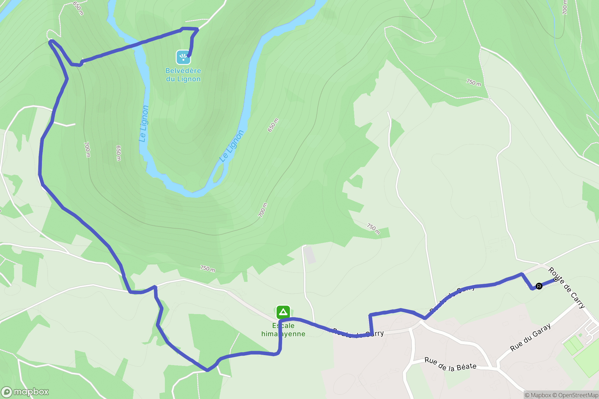 Grazac : carte du parcours de randonnée - France