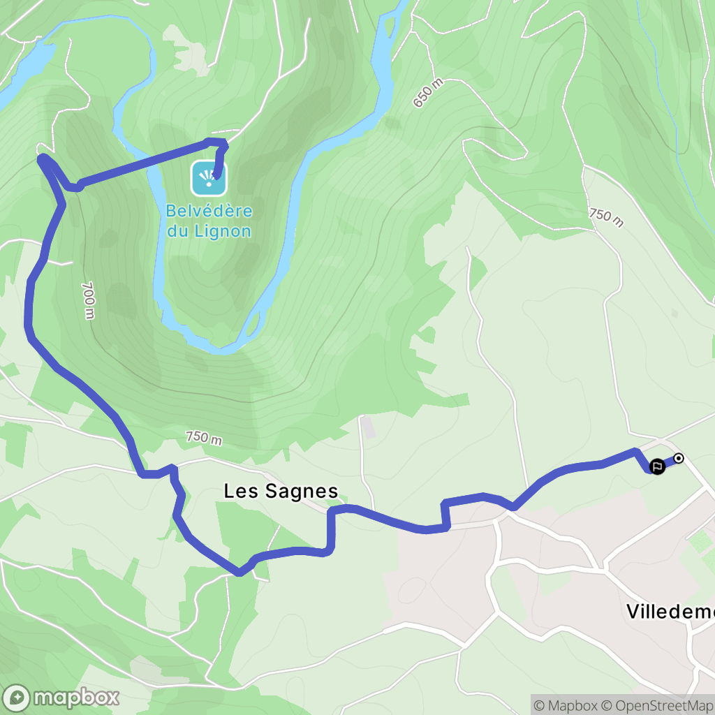 Grazac : carte du parcours de randonnée - France