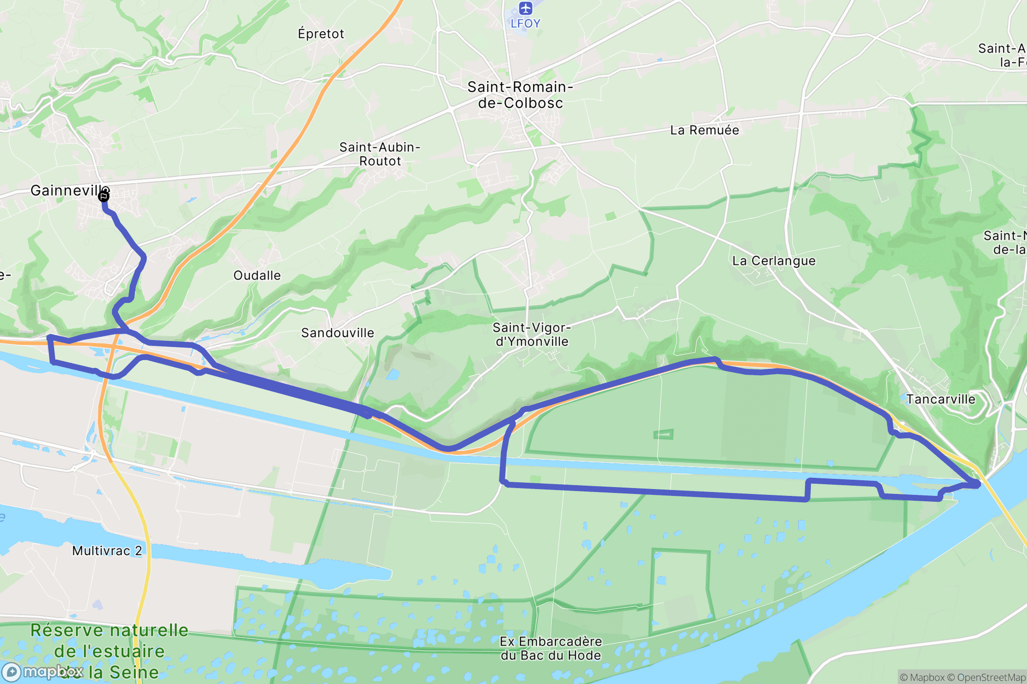 Gainneville : carte du parcours de randonnée - France