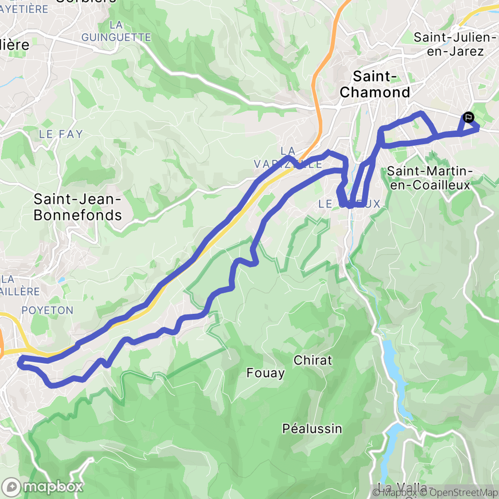 Saint-Chamond : carte du parcours de randonnée - France
