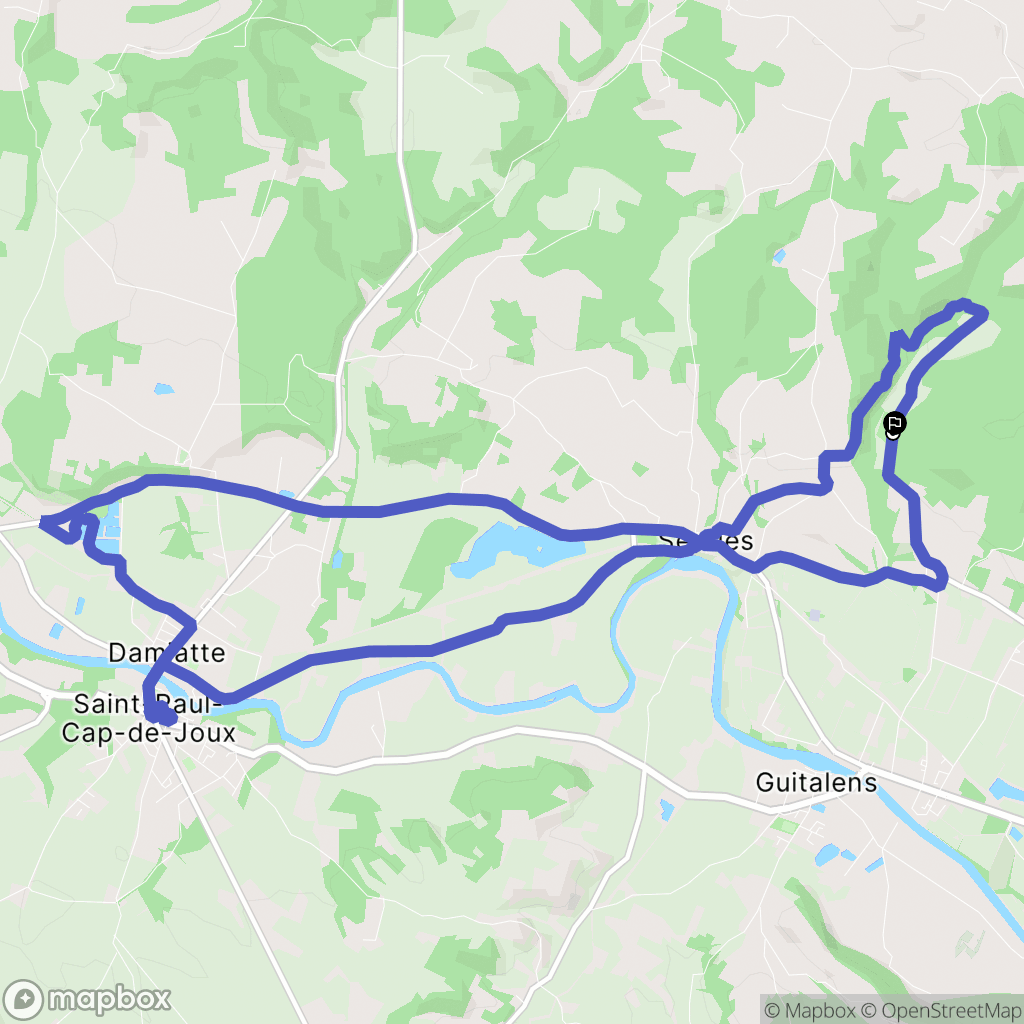 Serviès : carte du parcours de randonnée - France