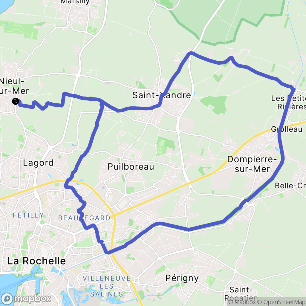 Nieul-sur-Mer : carte du parcours de randonnée - France