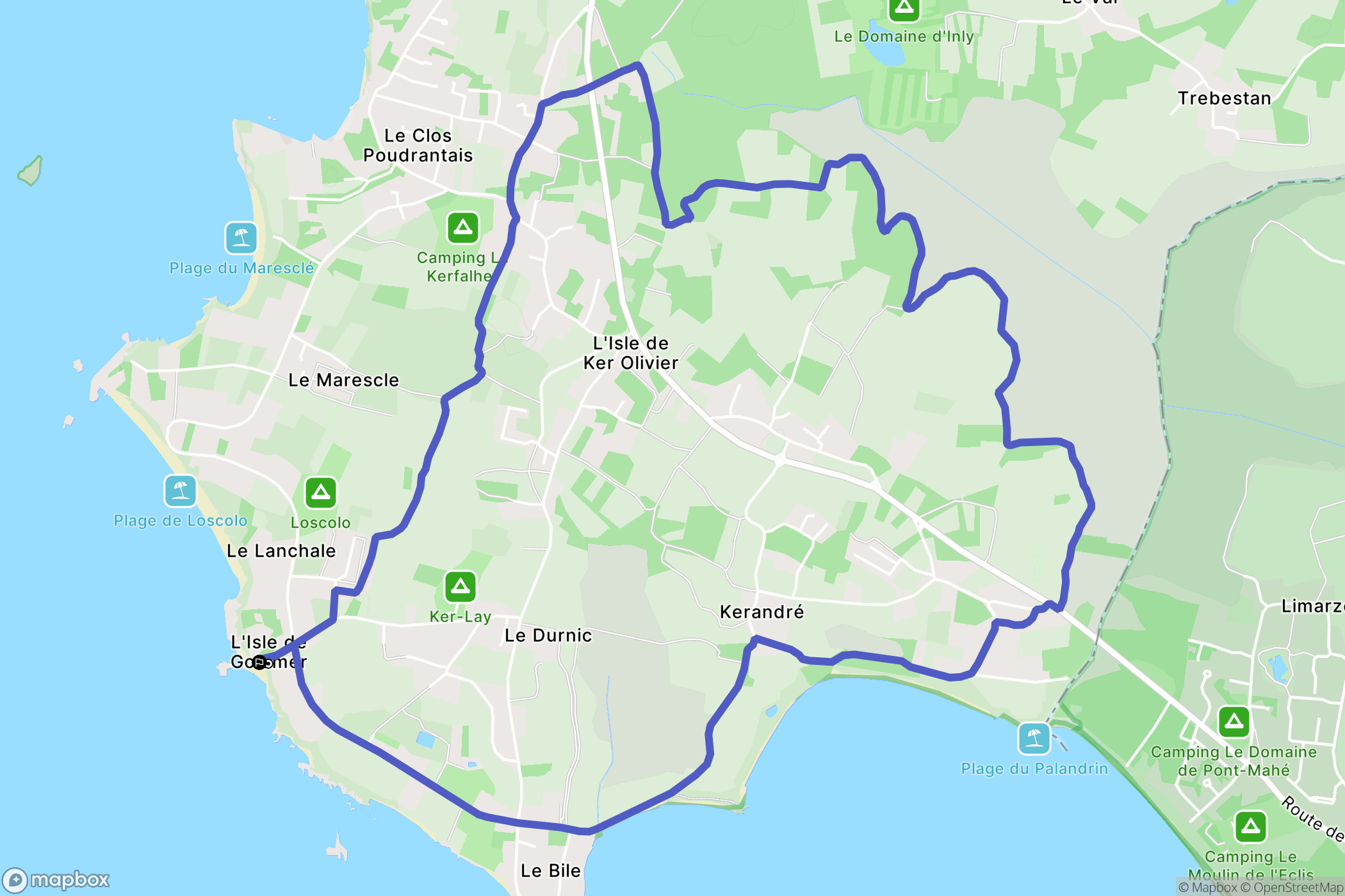 Pénestin : carte du parcours de randonnée - France