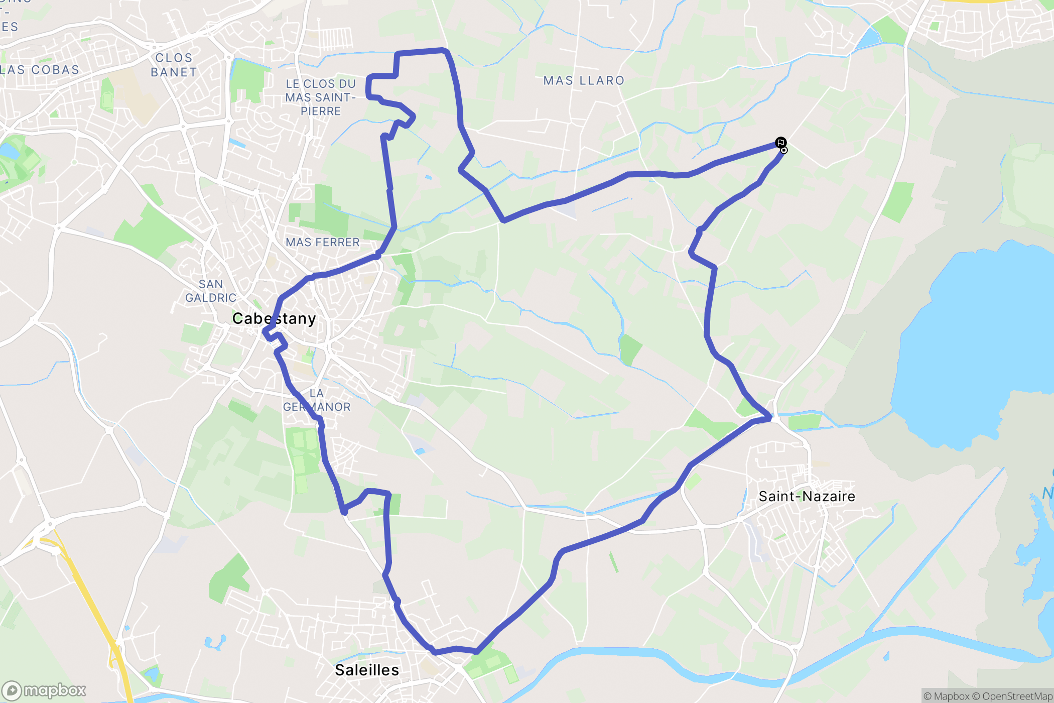 Canet-en-Roussillon : carte du parcours de randonnée - France