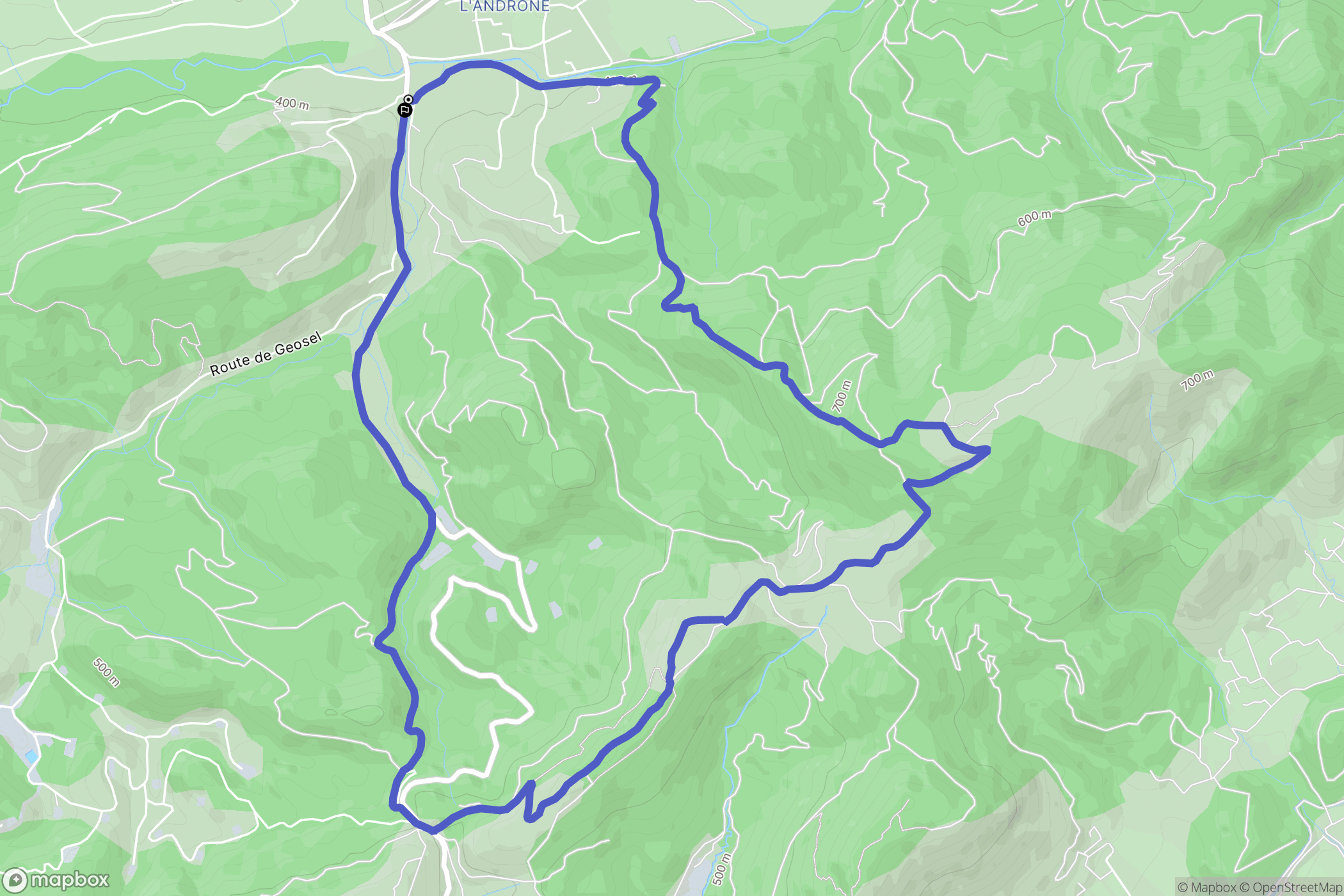 Dauphin : carte du parcours de randonnée - France