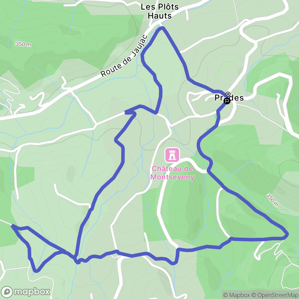 Prades : carte du parcours de randonnée - France