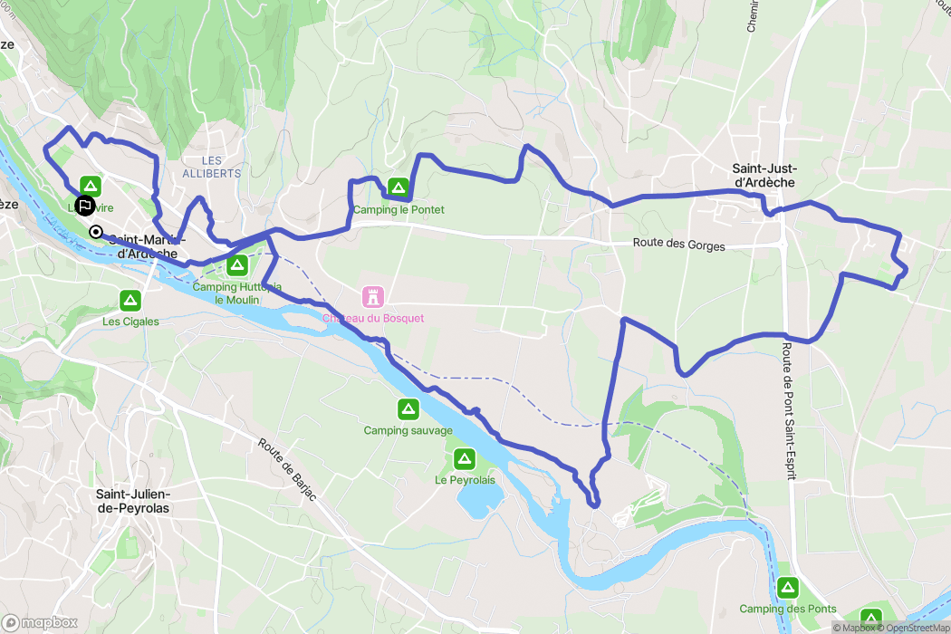 Saint-Martin-d'Ardèche : carte du parcours de randonnée - France