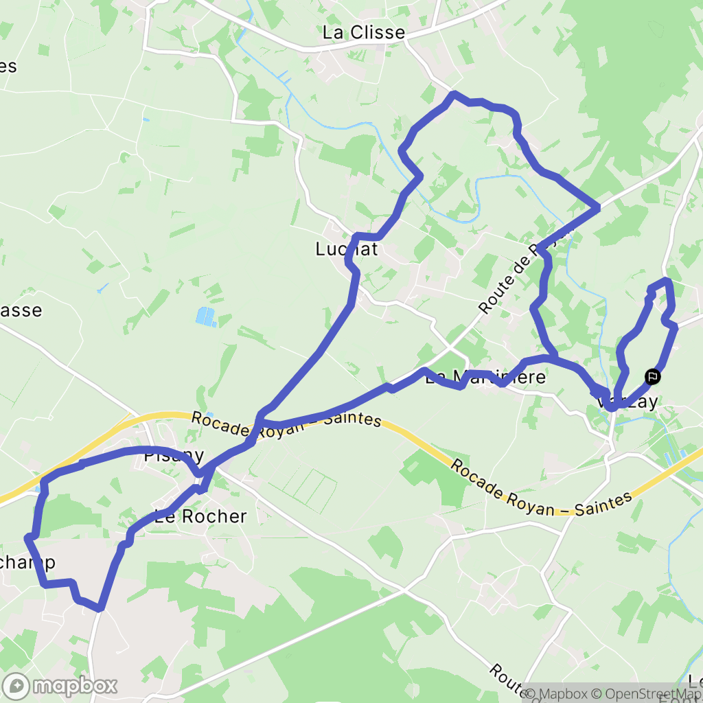 Varzay : carte du parcours de randonnée - France