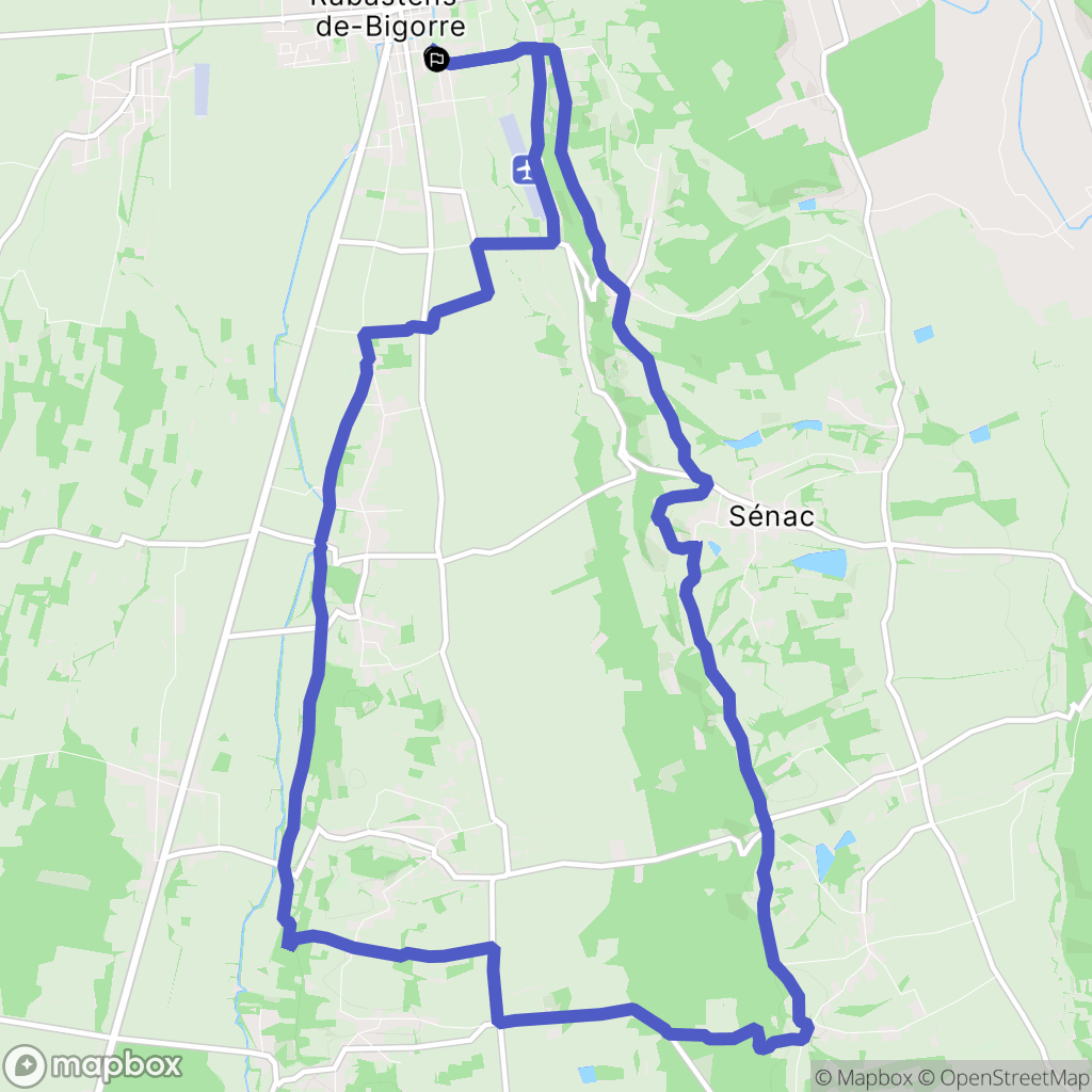 Rabastens-de-Bigorre : carte du parcours de randonnée - France