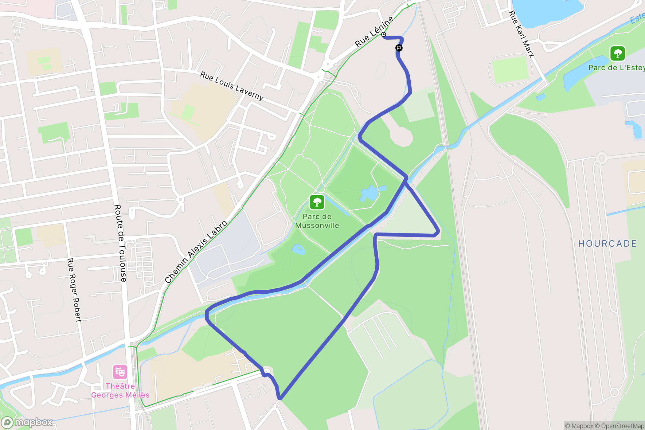 Bègles : carte du parcours de randonnée - France