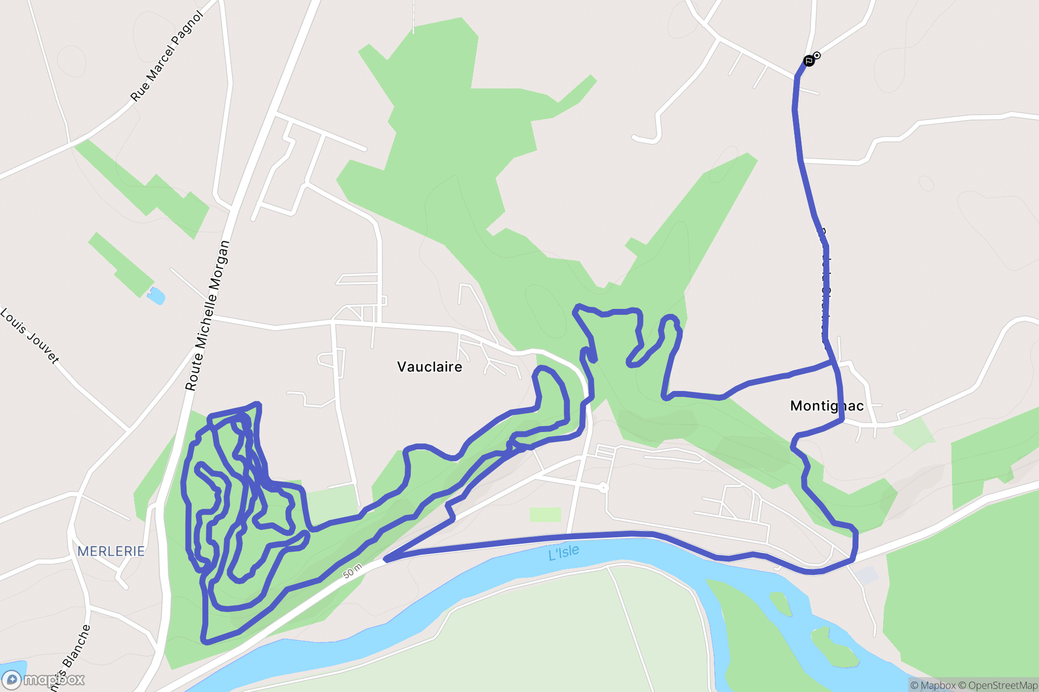 Montpon-Ménestérol : carte du parcours de randonnée - France