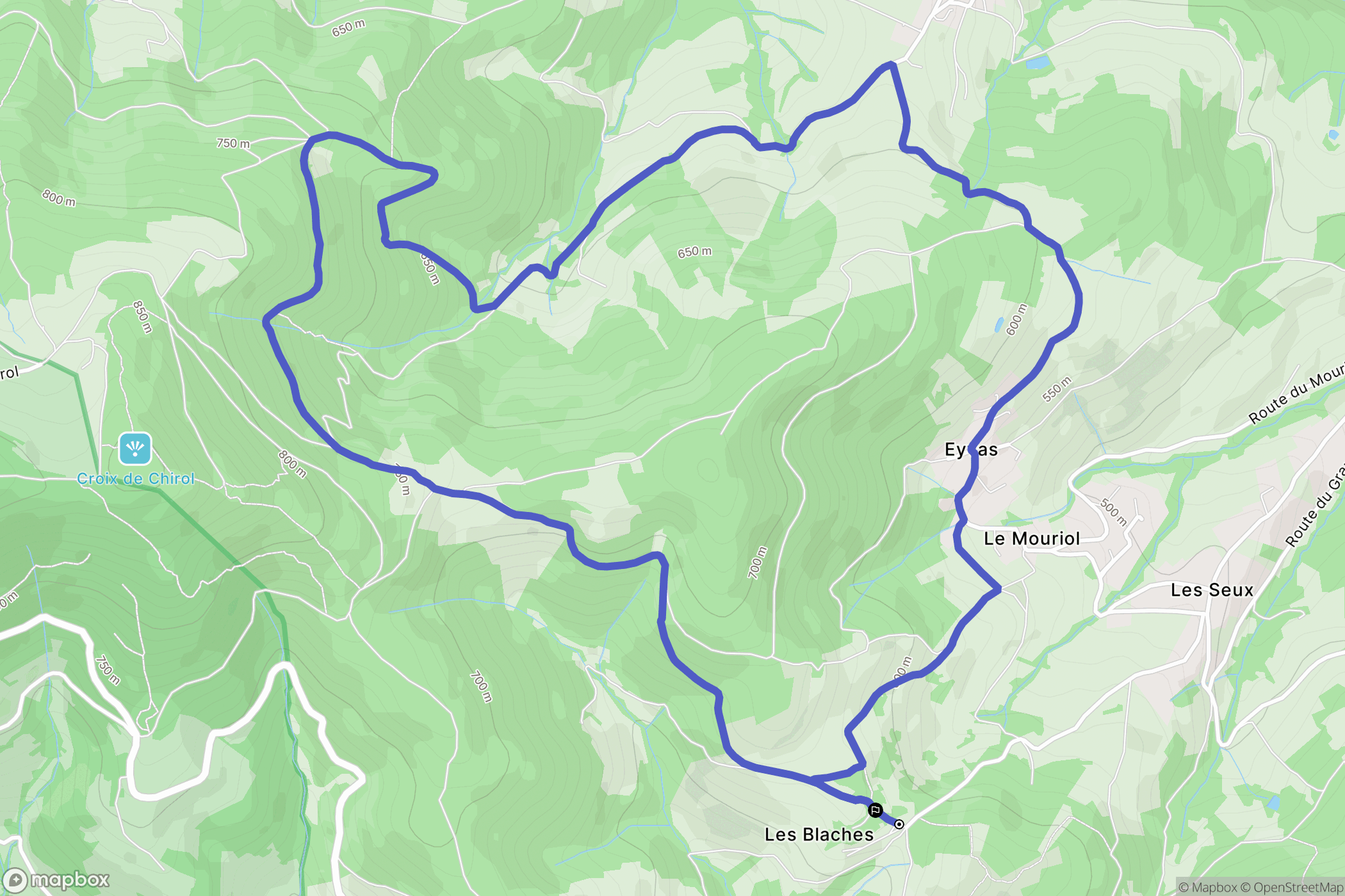 Boulieu-lès-Annonay : carte du parcours de randonnée - France
