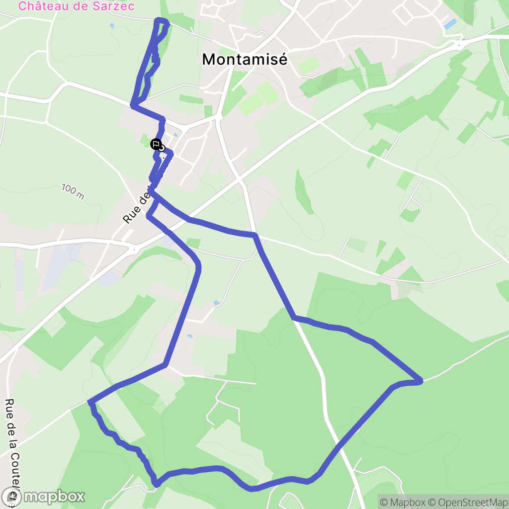 Montamisé : carte du parcours de randonnée - France
