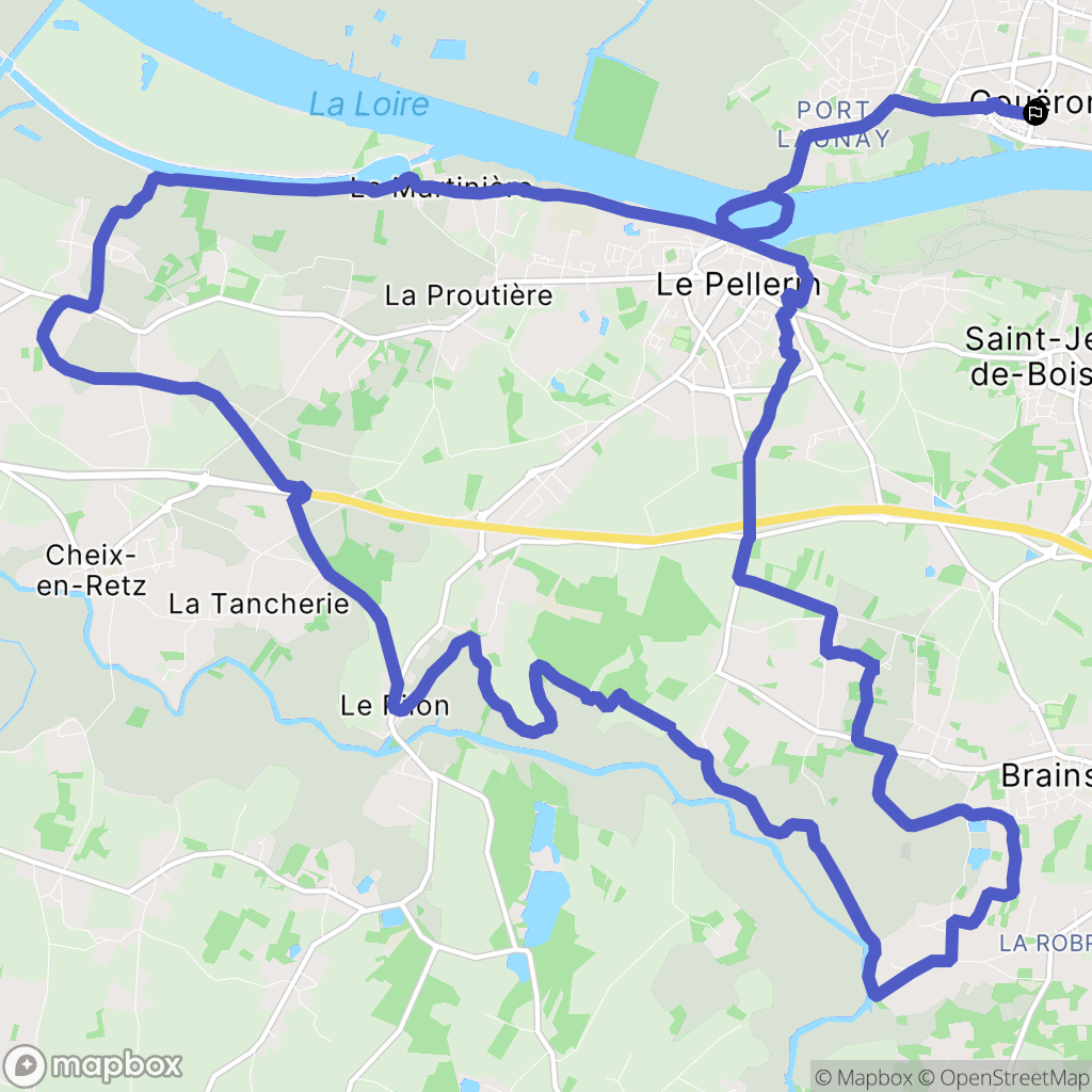 Couëron : carte du parcours de randonnée - France