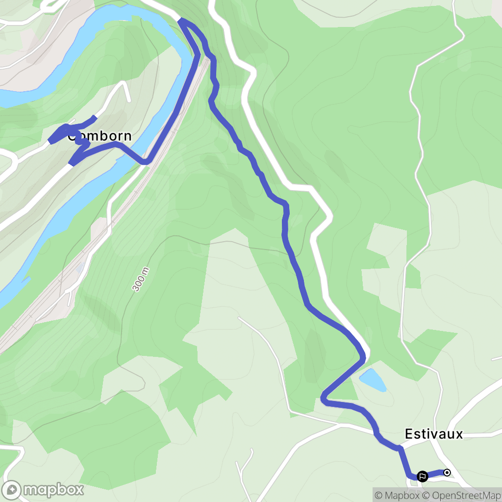 Estivaux : carte du parcours de randonnée - France