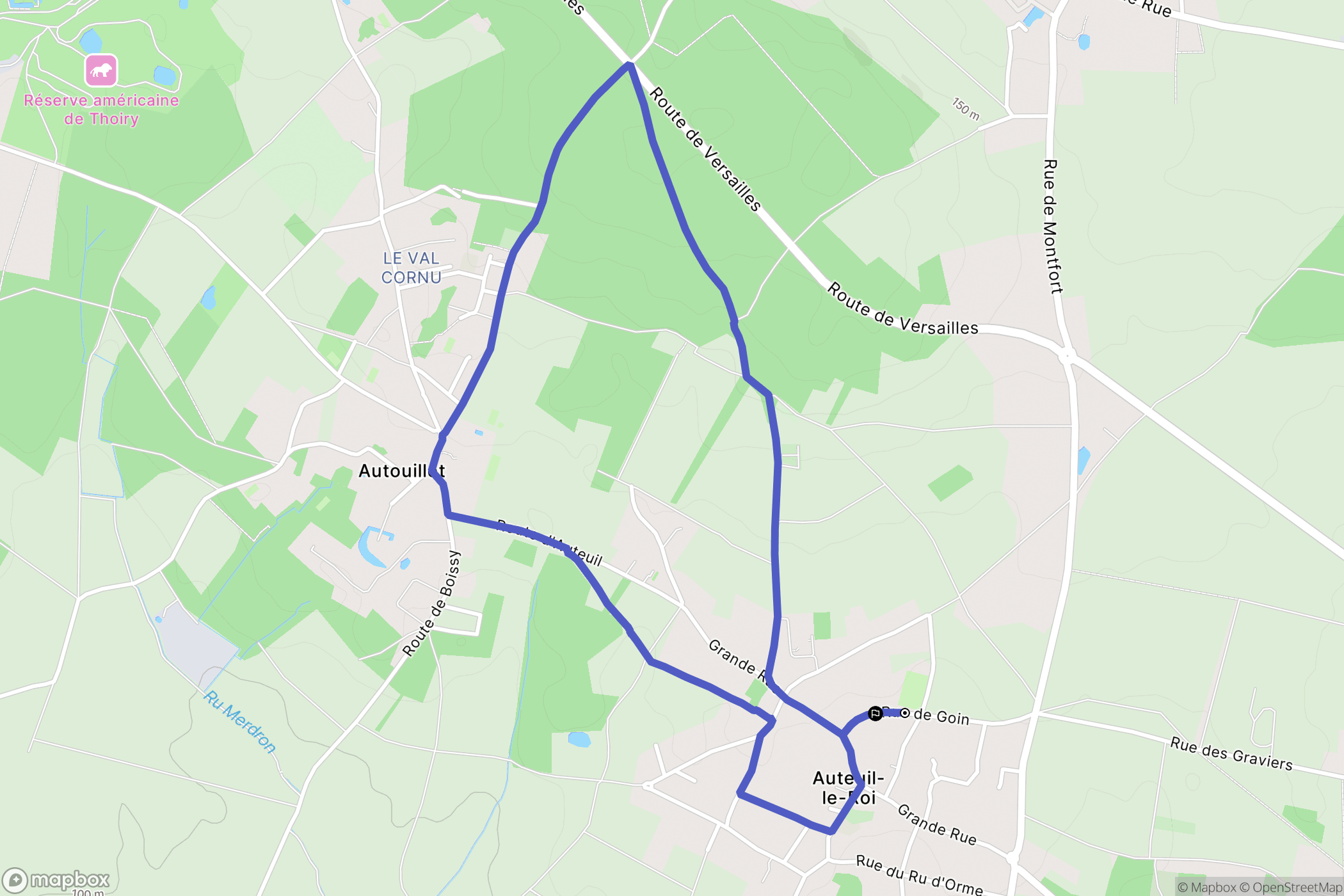 Auteuil le Roi : carte du parcours de randonnée - France