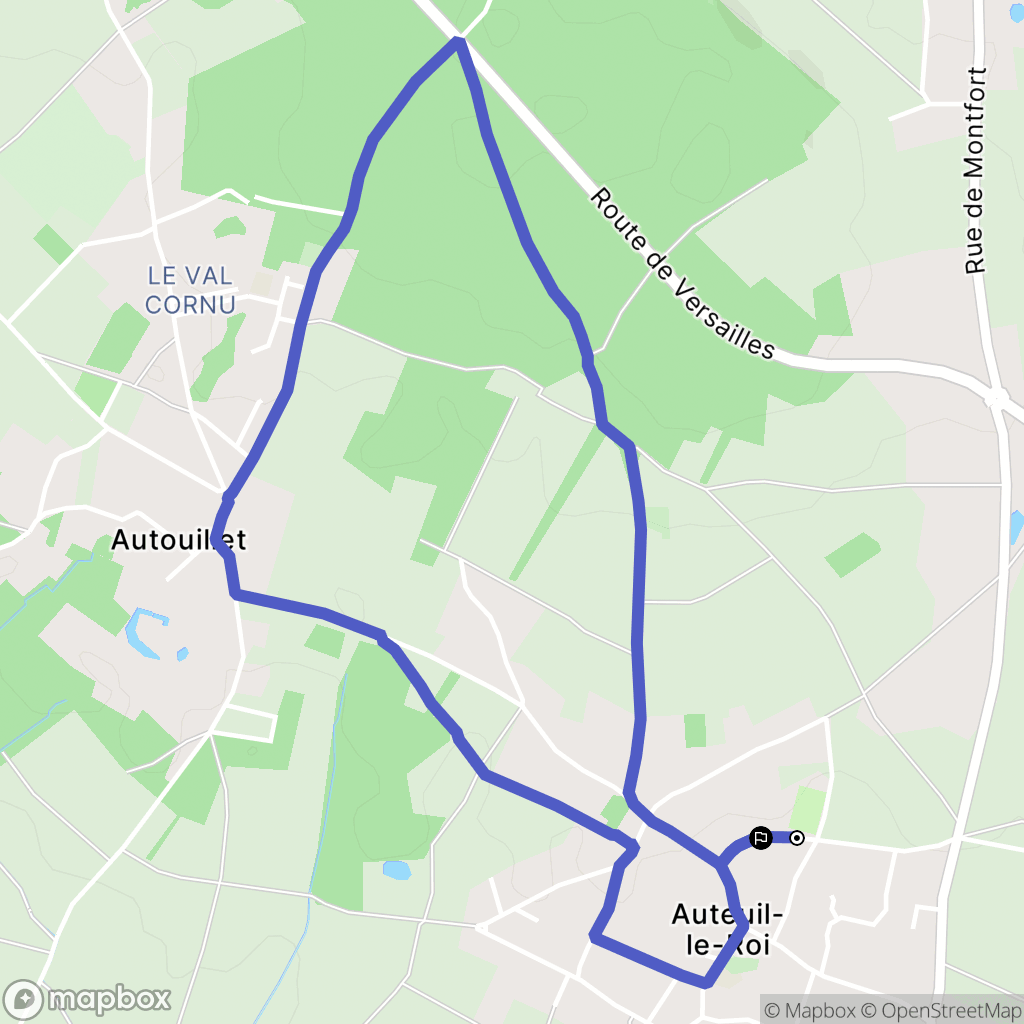 Auteuil le Roi : carte du parcours de randonnée - France